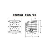 RIGID Radiance+ RGBW Pod Series - Compact Cube LED Lights for Off-Road Vehicles and Trucks