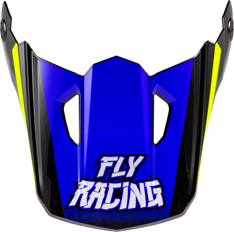 Fly Racing Youth Kinetic Scorched Helmet Visor in Blue/Grey/Hi Vis - Fits Youth Helmets