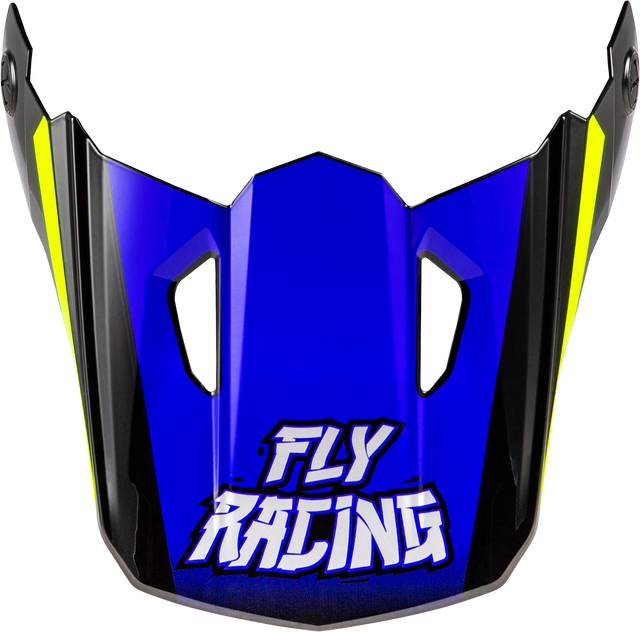 Fly Racing Youth Kinetic Scorched Helmet Visor in Blue/Grey/Hi Vis - Fits Youth Helmets