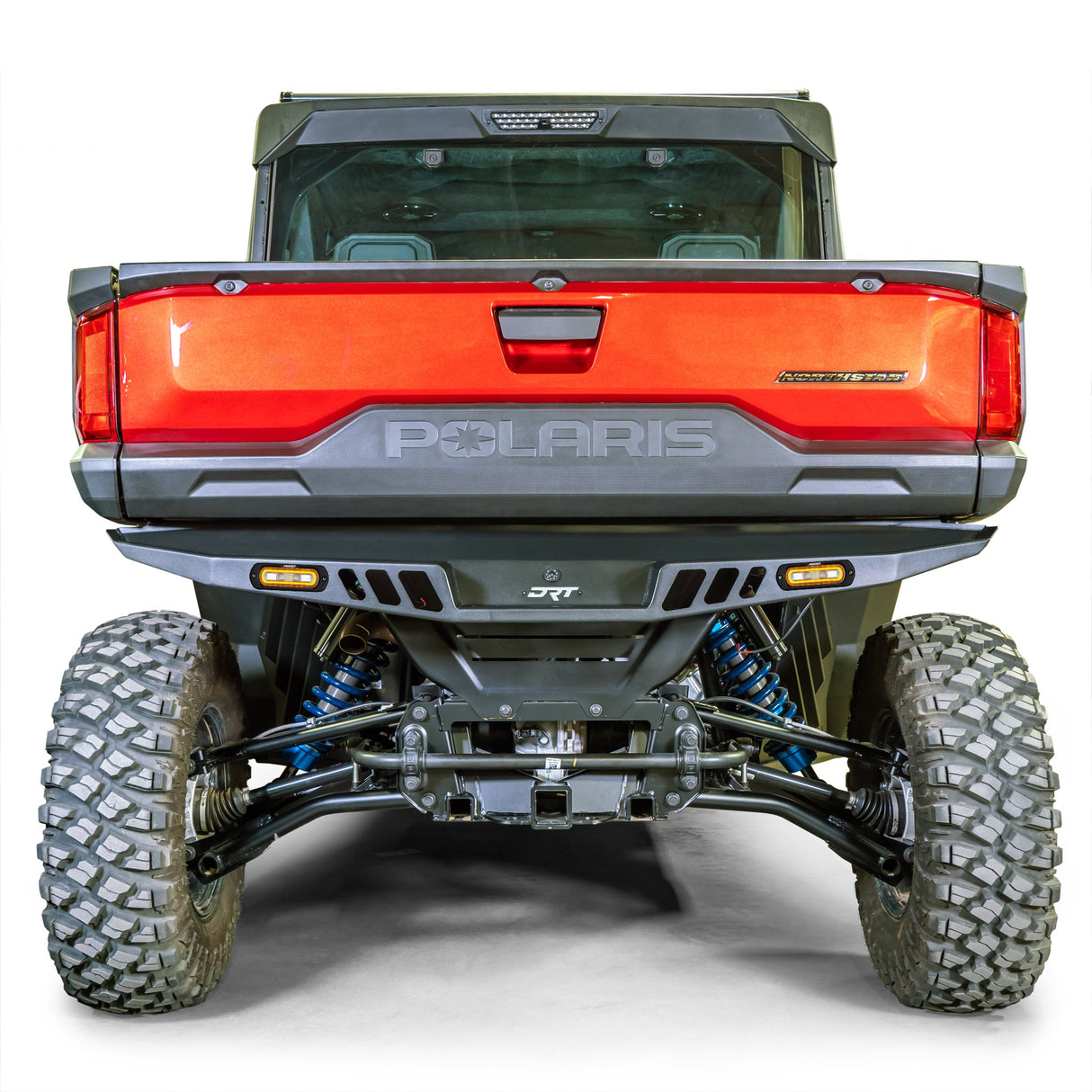 DRT Polaris Ranger XD 1500 2024+ Rear Bumper white lights on bumper turned on Front view