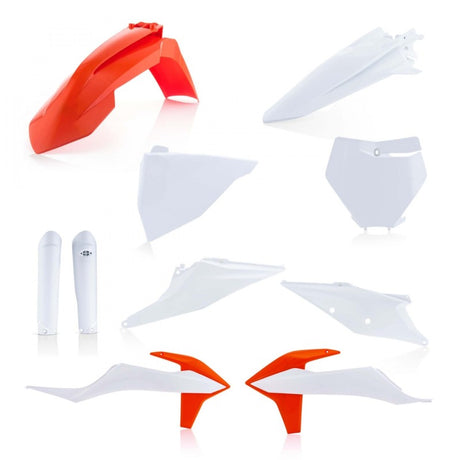 Acerbis Full Plastic Kit for KTM 125-450 SX/SX-F XC-F/XC/XC-tpi (2019-2022) – White and Orange Original Color Match