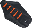 Moose Offroad KTM25003-336RT Ribbed Seat Cover for KTM 250 SX, SX-F, and XC Models - Black with Orange Ribs