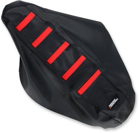 MOOSE OFFROAD Ribbed Seat Cover - Black Cover/Red Ribs - Honda CRF45017