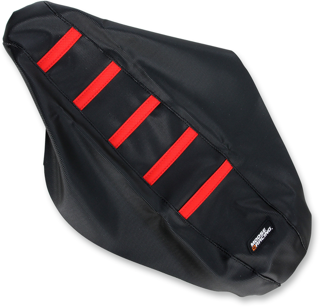 MOOSE OFFROAD Ribbed Seat Cover - Black Cover/Red Ribs - Honda CRF45017