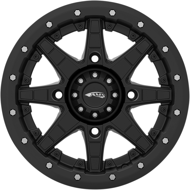 AMS Roll'n 106 15x7 Black Wheel with 5+2 Offset for Jeep Wrangler and Ford Ranger