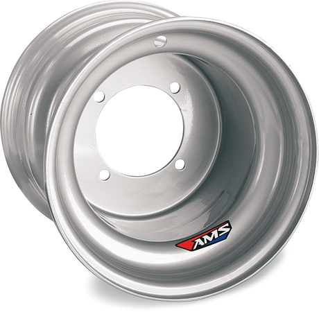 AMS Steel Wheel - Rear - Chrome Finish - 9x9 Inches for ATV with 4/130-4/150 Bolt Pattern (Part Number: 9933-697)