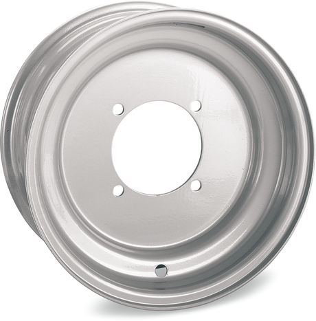 AMS Steel Wheel - Front - Chrome - 10x5 - 4/110 Bolt Pattern - Fits ATV Models with 3+2 Offset