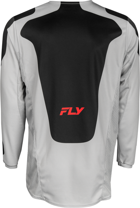 Fly Racing Kinetic Sym Jersey Light Grey/Red/Black Medium for Motorcycle & ATV - Performance Fit with Mesh Ventilation