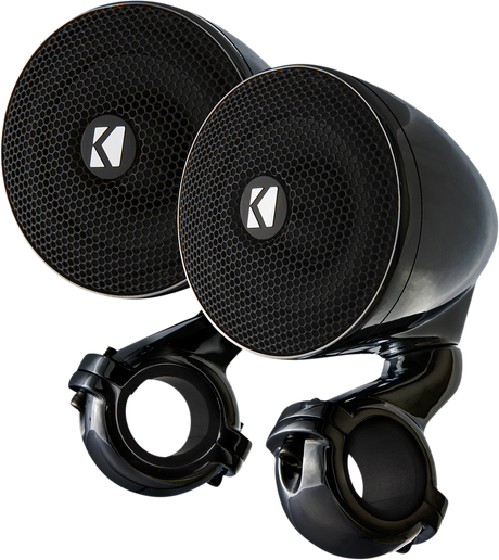 KICKER Mini Speakers 47PSMB32 - 2 Ohm Weatherproof Car Audio Speakers for Vehicles with Bars or Handlebars