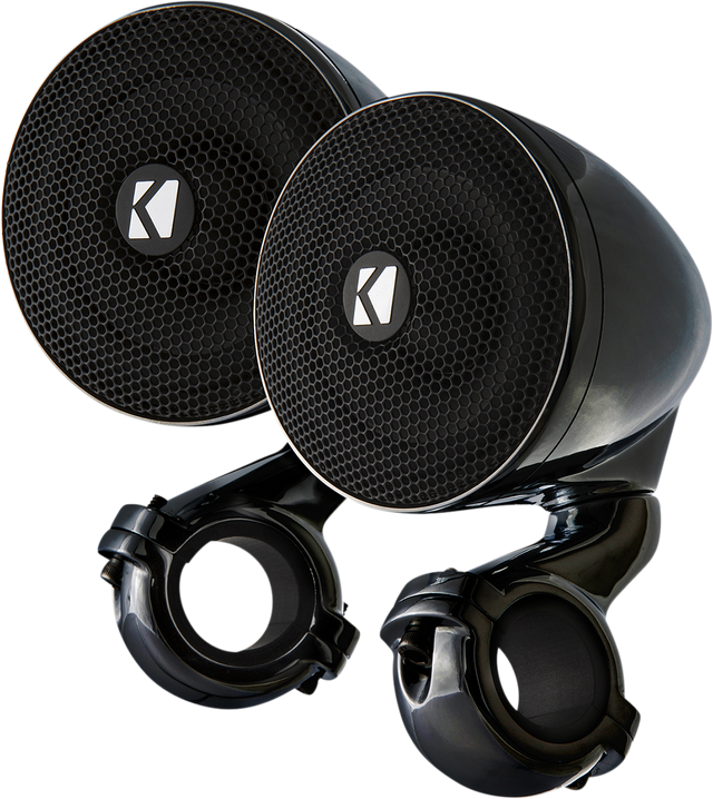 KICKER Mini Speakers 47PSMB32 - 2 Ohm Weatherproof Car Audio Speakers for Vehicles with Bars or Handlebars