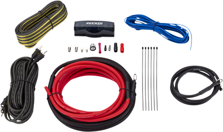 KICKER 47VK8 Amplifier Install Kit with Power, Ground, and Interconnect Cables for Car Audio Systems