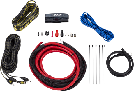 KICKER 47VK6 Amplifier Install Kit with K-Series Speaker and Power Cables for Car Audio Systems
