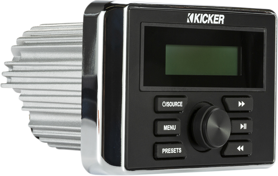 KICKER Bluetooth Media Center 46KMC3 for Car Audio - 200W Power, IP67 Weatherproof, Compatible with USB and RCA Inputs