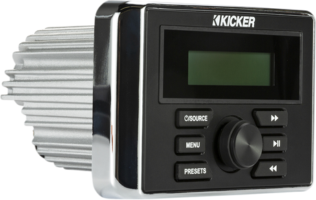 KICKER Bluetooth Media Center 46KMC3 for Car Audio - 200W Power, IP67 Weatherproof, Compatible with USB and RCA Inputs