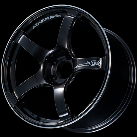Advan TC4 18x9.5 +12 5x114.3 Racing Black Gunmetallic Ring Wheel for Honda Civic, Subaru WRX, Ford Mustang, and More