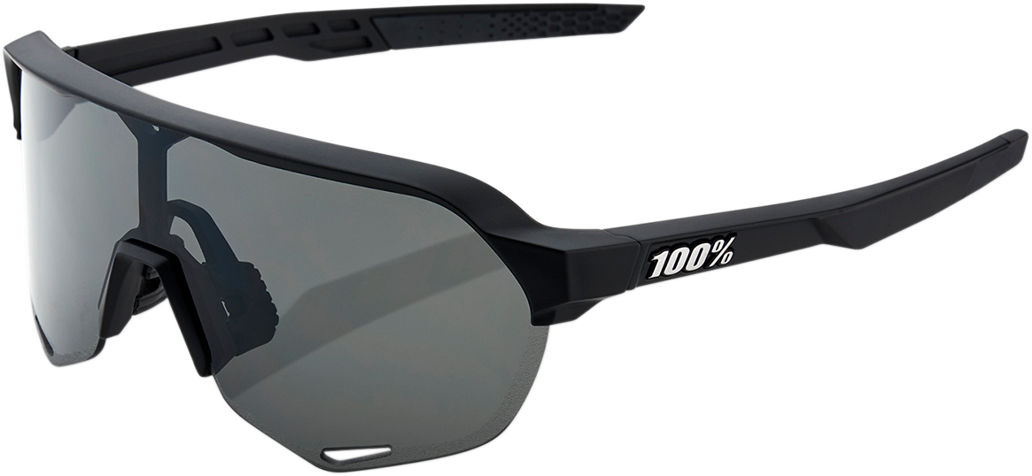 100% S2 Sunglasses Soft Tact Black with Smoke Lens - Model 60006-00000 for Motorcycle and Outdoor Activities
