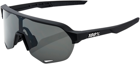 100% S2 Sunglasses Soft Tact Black with Smoke Lens - Model 60006-00000 for Motorcycle and Outdoor Activities