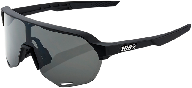 100% S2 Sunglasses Soft Tact Black with Smoke Lens - Model 60006-00000 for Motorcycle and Outdoor Activities