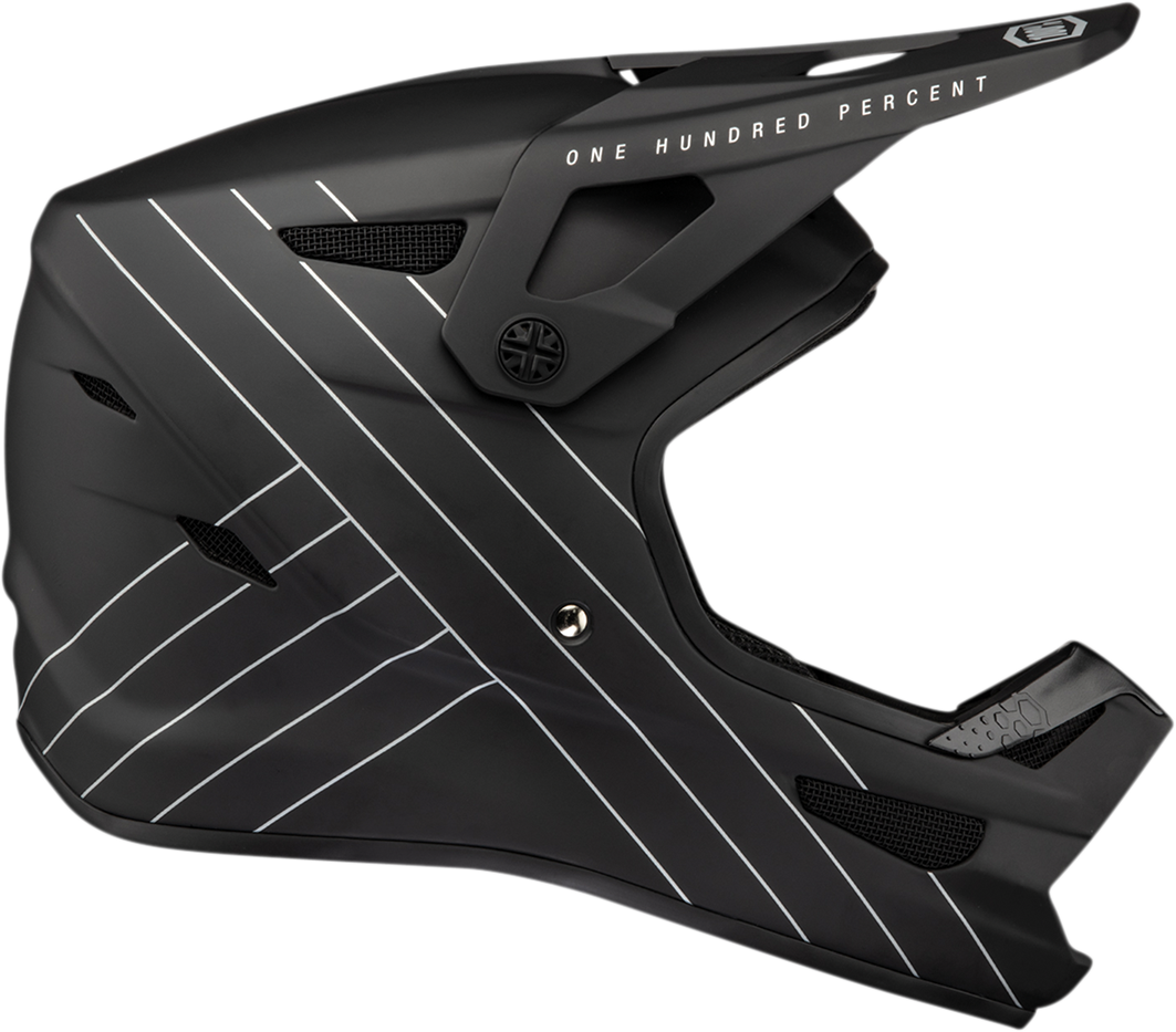 100% Status Helmet - Black Small with Active Cooling System, Fiberglass Shell, and Adjustable Visor for Motorcycle and ATV Riders