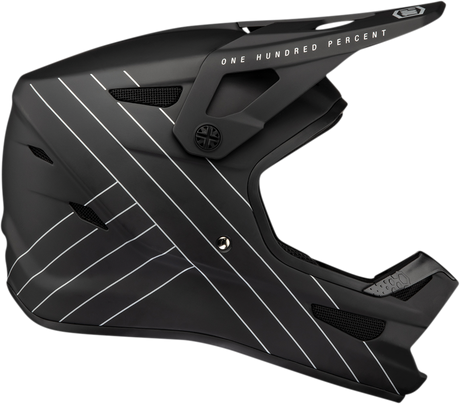 100% Status Helmet - Black Small with Active Cooling System, Fiberglass Shell, and Adjustable Visor for Motorcycle and ATV Riders