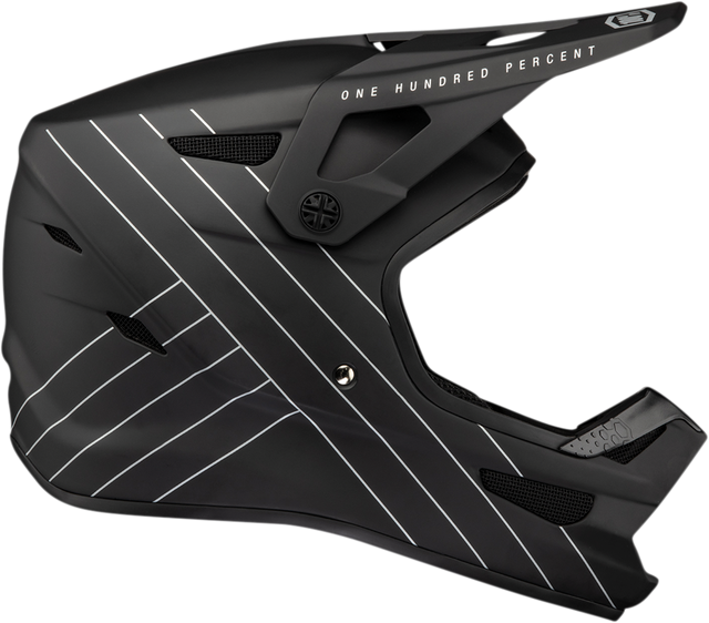 100% Status Helmet - Black 2XL with Fiberglass Shell and Active Cooling System for Motorcycle and ATV Riders