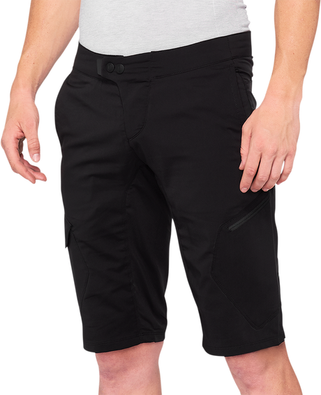 100% Ridecamp Shorts - Black, Part Number 40029-00005, US Size 38, Perfect Fit for Mountain Bikes and Trail Riding