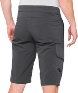 100% Ridecamp Shorts Charcoal with Adjustable Waist - US 28, Part No. 40029-00007