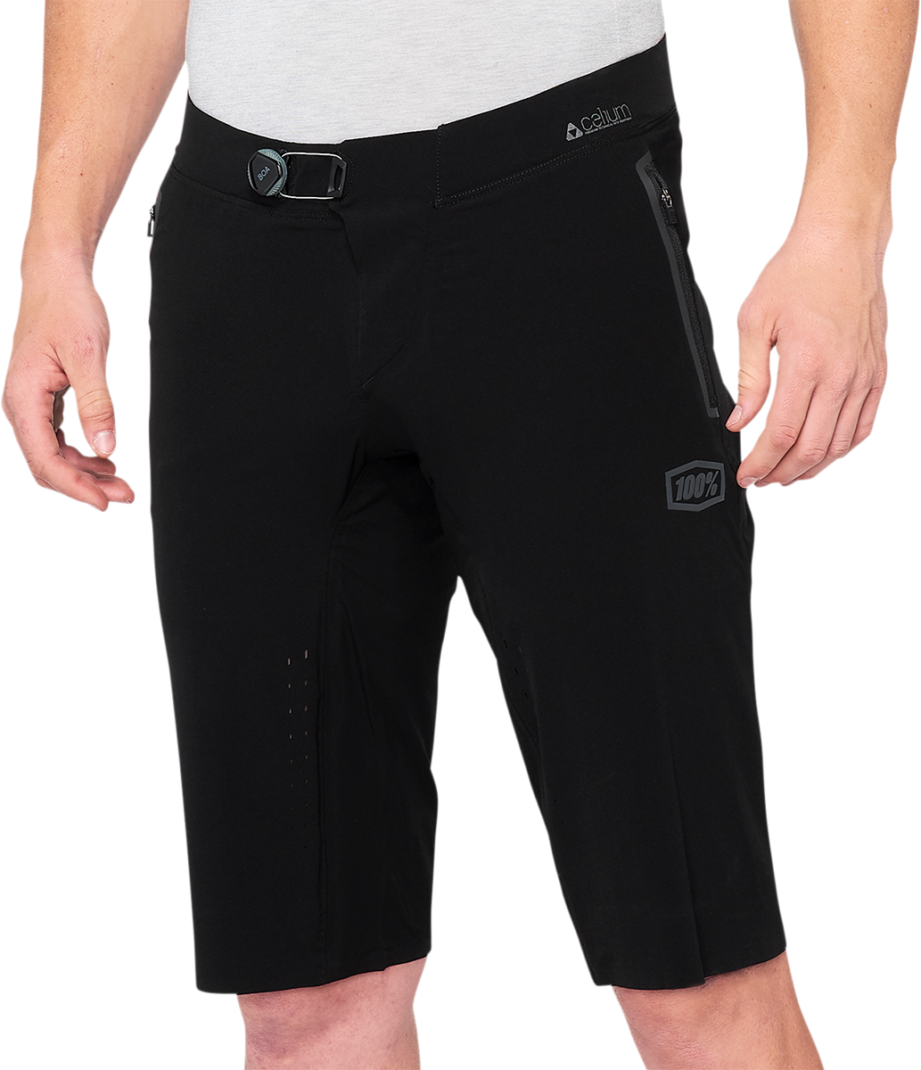 100% Celium Shorts - Black with BOA® Fit System - US 30 Fitment