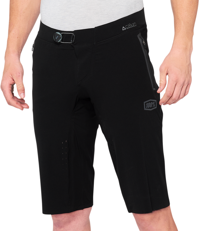 100% Celium Shorts - Black - US 36 | Lightweight Nylon/Spandex Cycling Shorts with BOA Fit System