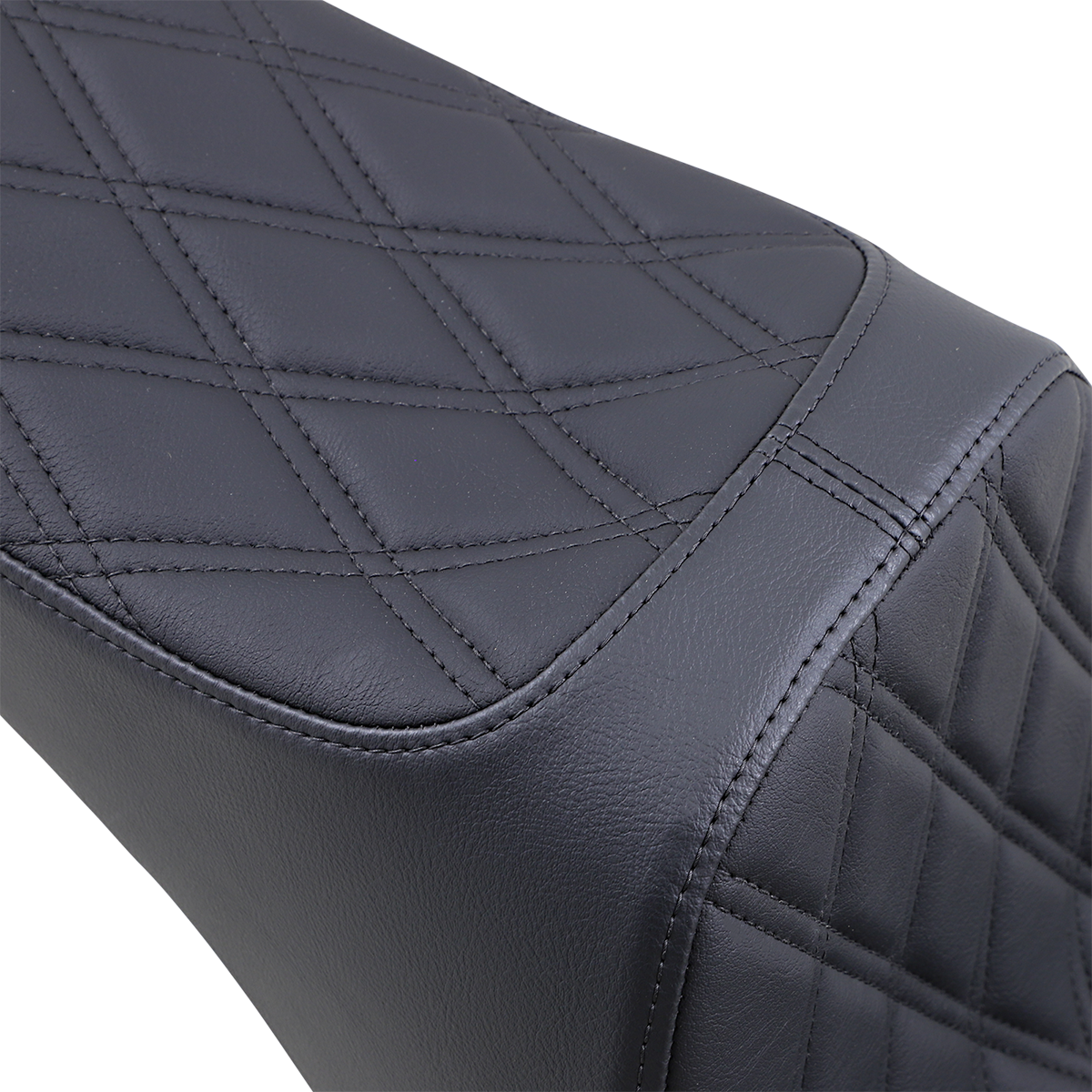Drag Specialties Seats Predator III 2-Up Seat for Harley Softail 2006-2017 with Vinyl Cover and Double Diamond Stitching