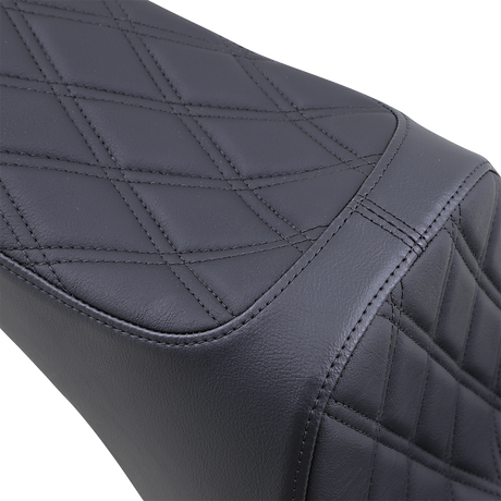 Drag Specialties Seats Predator III 2-Up Seat for Harley Softail 2006-2017 with Vinyl Cover and Double Diamond Stitching