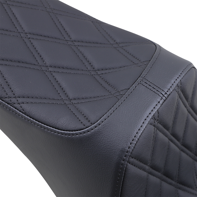 Drag Specialties Seats Predator III 2-Up Seat for Harley Softail 2006-2017 with Vinyl Cover and Double Diamond Stitching