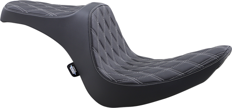 Drag Specialties Seats Predator III 2-Up Seat for Softail 2006-2017 with Vinyl Cover and Silver Stitching