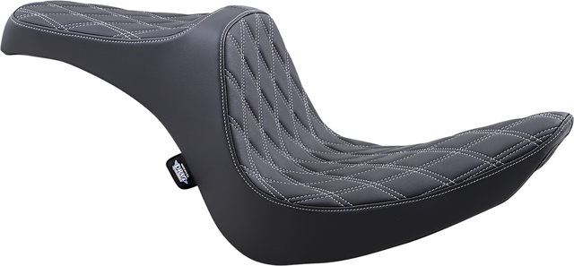 Drag Specialties Seats Predator III 2-Up Seat for Softail 2006-2017 with Vinyl Cover and Silver Stitching