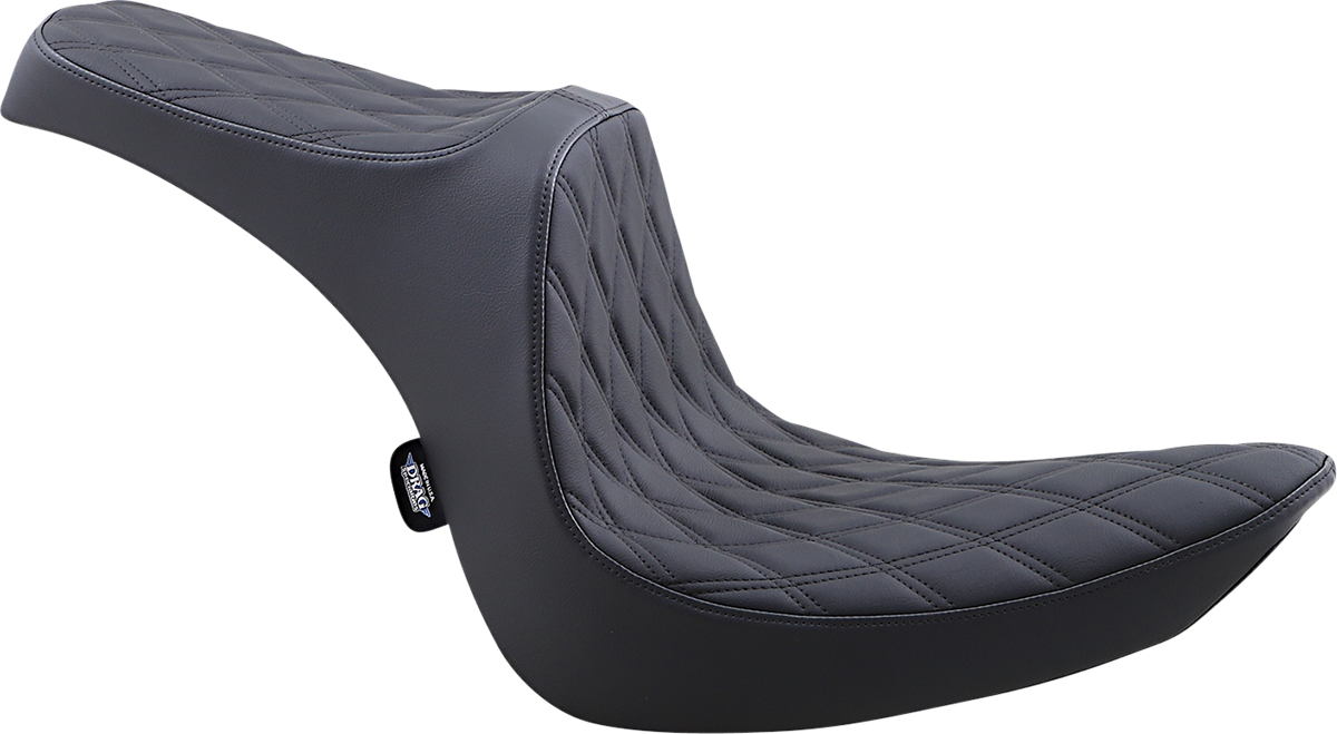 Drag Specialties Seats Predator III 2-Up Seat for Harley Softail 2006-2017 with Vinyl Cover and Double Diamond Stitching