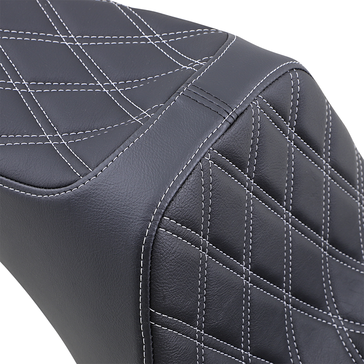 Drag Specialties Seats Predator III 2-Up Seat for Softail 2006-2017 with Vinyl Cover and Silver Stitching
