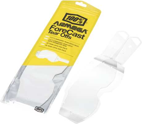 100% Armega Forecast Tear-Offs - Standard Pack for MX and MTB Goggles