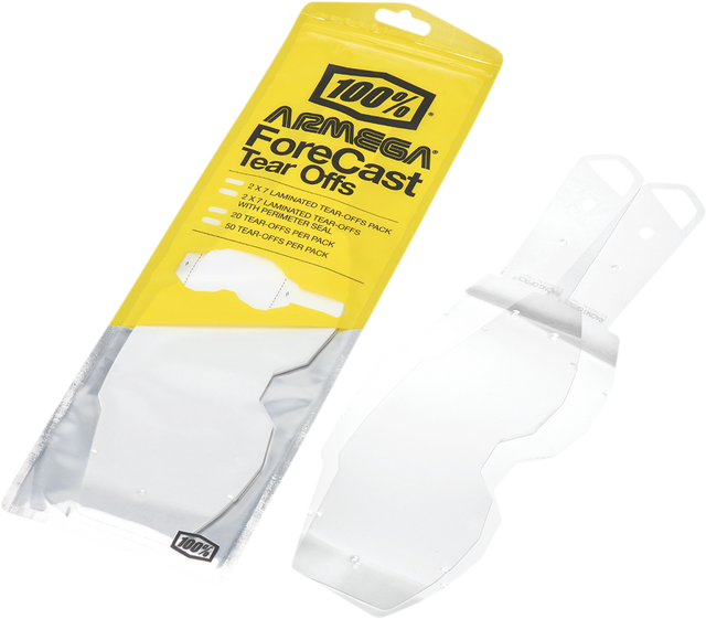 100% Armega Forecast Tear-Offs - Standard Pack for MX and MTB Goggles