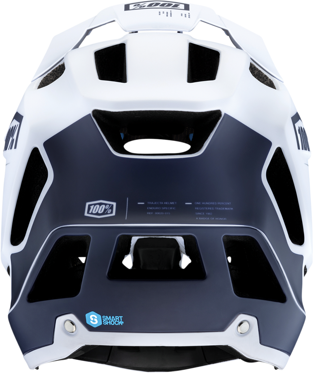100% Trajecta Helmet with Fidlock - Black/White Large for Enduro & All Mountain Bikes