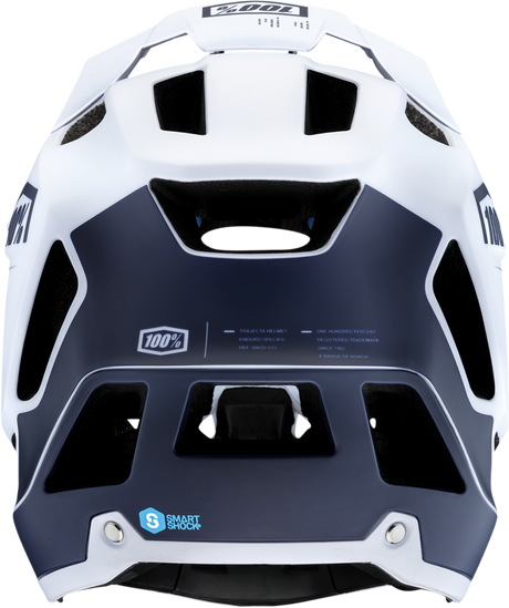 100% Trajecta Helmet with Fidlock - Black/White Large for Enduro & All Mountain Bikes
