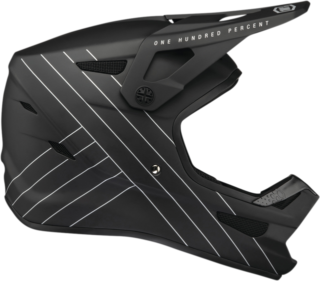 100% Youth Status Helmet - Black Large with Fiberglass Shell and Active Cooling System for Sport Bikes