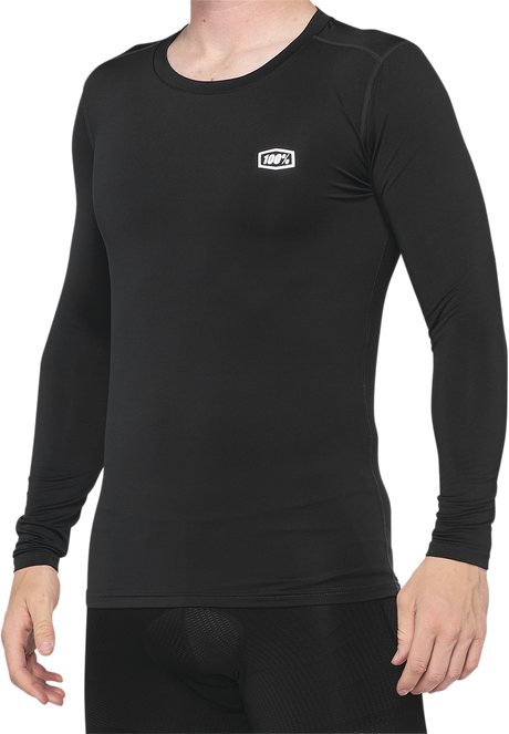 100% Basecamp Long-Sleeve Base Layer for Men - Black, XL | Model 40045-00003 | Compatible with Off-Road, Mountain Biking, Skiing, Snowboarding, and Outdoor Activities