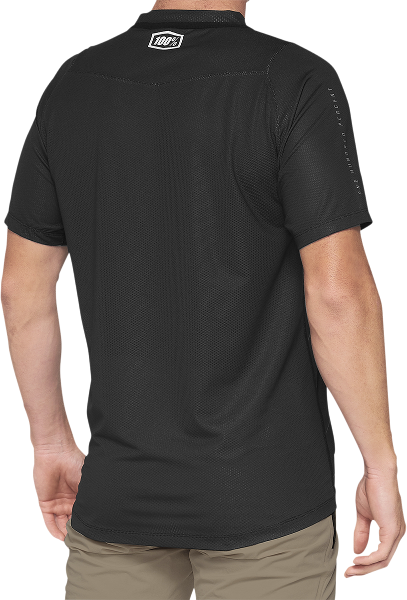 100% Celium Short-Sleeve Jersey for Mountain Biking and Cycling, Dark Gray/Black - Large (Part No. 41204-290-12)