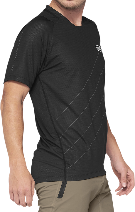 100% Celium Short-Sleeve Jersey for Mountain Biking and Cycling - Dark Gray/Black, Medium (Part #41204-290-11)