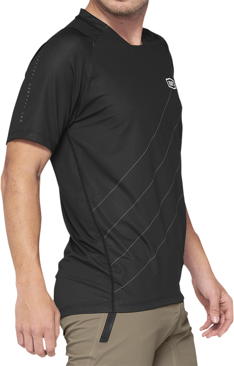 100% Celium Short-Sleeve Jersey for Mountain Biking and Cycling, Dark Gray/Black - Large (Part No. 41204-290-12)