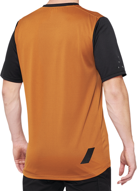 100% Ridecamp Short-Sleeve Jersey for Mountain Biking - Terracotta/Black, Size XL (Part No. 40027-00018)
