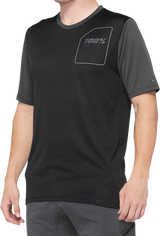 100% Ridecamp Short-Sleeve Jersey - Charcoal/Black - Small | Comfortable Polyester Mesh with Moisture Management | Fits Most Mountain Bikes and Road Bikes
