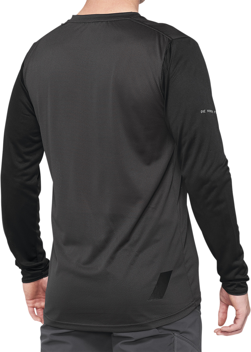 100% Ridecamp Long-Sleeve Jersey - Black/Charcoal - Medium - Fits Bikes with 20-22 inch Frame Size