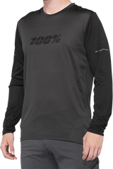 100% Ridecamp Long-Sleeve Jersey for Mountain Biking - Black/Charcoal, Size Large, Part No. 40028-00002