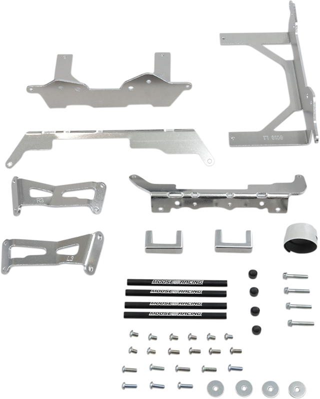 MOOSE OFFROAD Radiator Braces - Silver - Kawasaki 11-8018